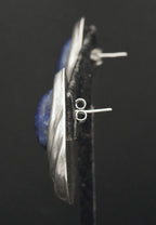 Vintage Handmade Sodalite Sterling Silver Earrings