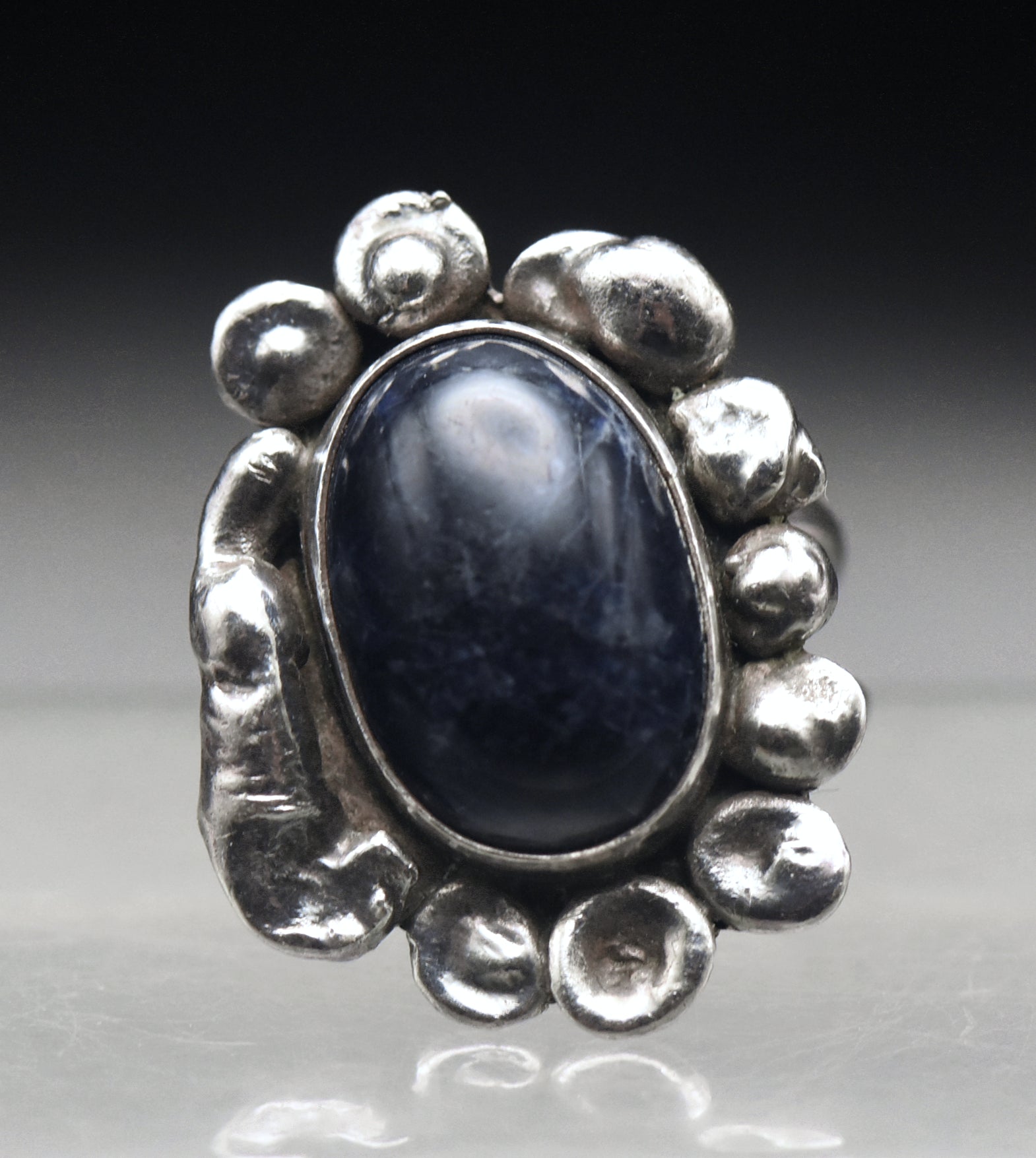 Vintage Sterling Silver Sodalite Ring - Size 5.75