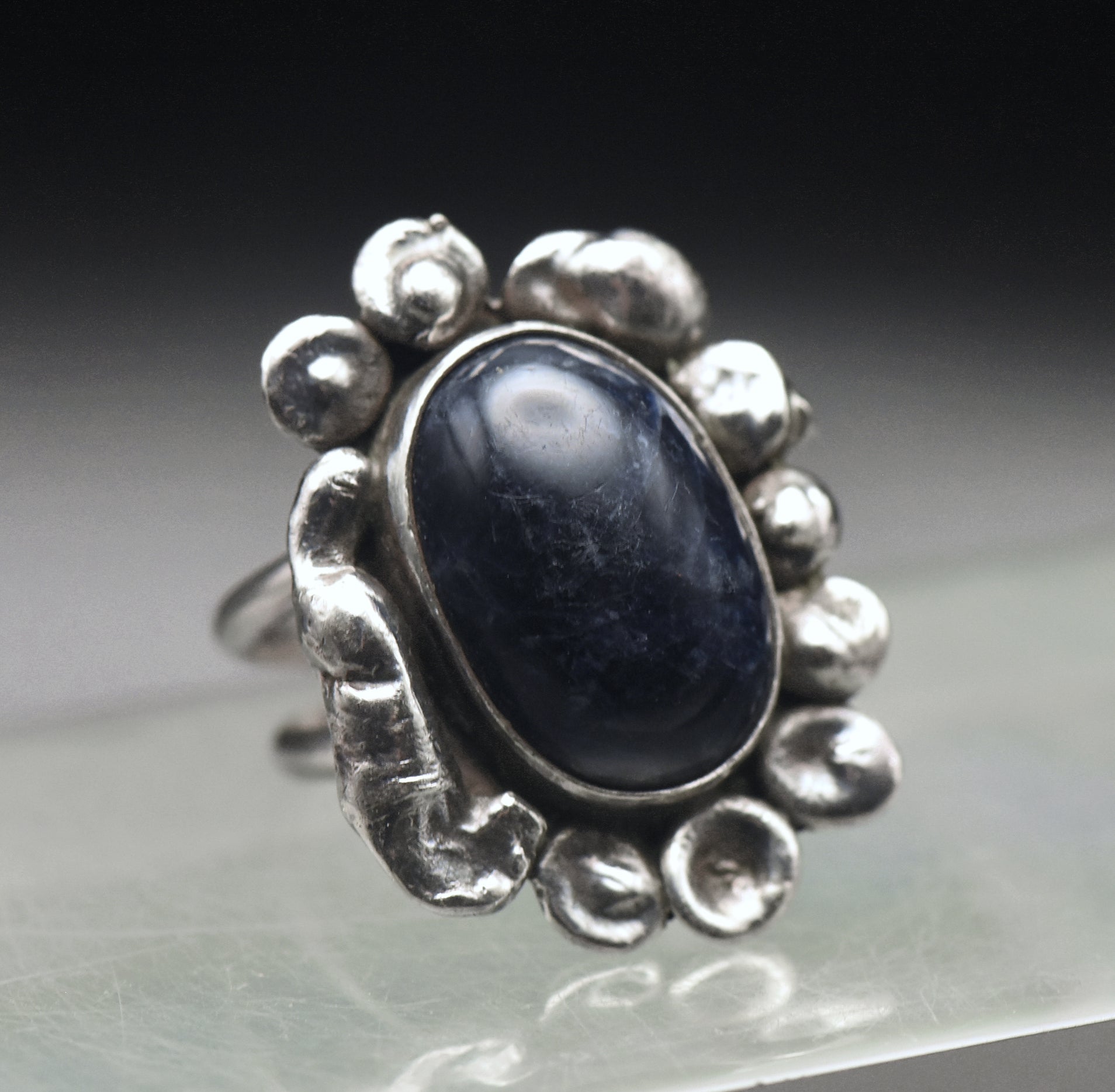 Vintage Sterling Silver Sodalite Ring - Size 5.75