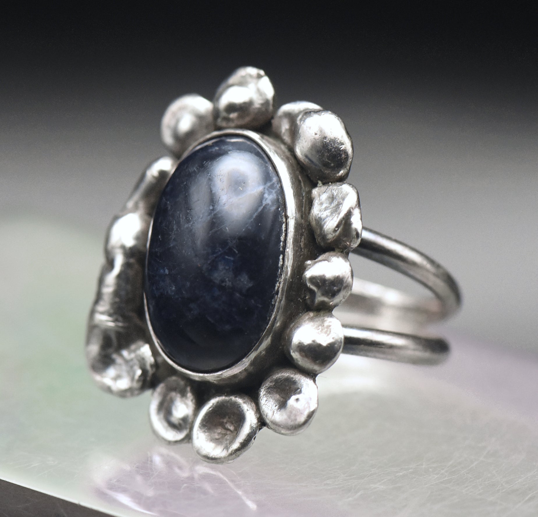 Vintage Sterling Silver Sodalite Ring - Size 5.75