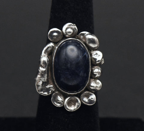 Vintage Sterling Silver Sodalite Ring - Size 5.75