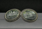Vintage Seraphinite and Sterling Silver Earrings