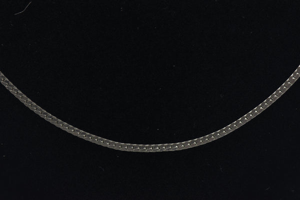Vintage Silver Tone Metal Serpentine Link Chain Necklace - 24"
