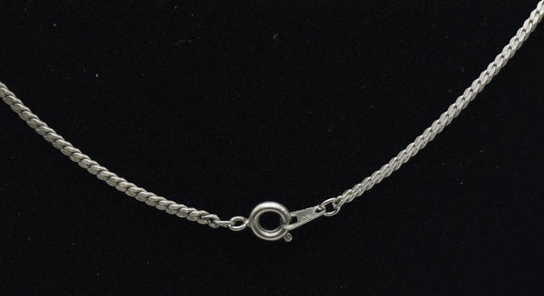 Vintage Silver Tone Metal Serpentine Link Chain Necklace - 24"