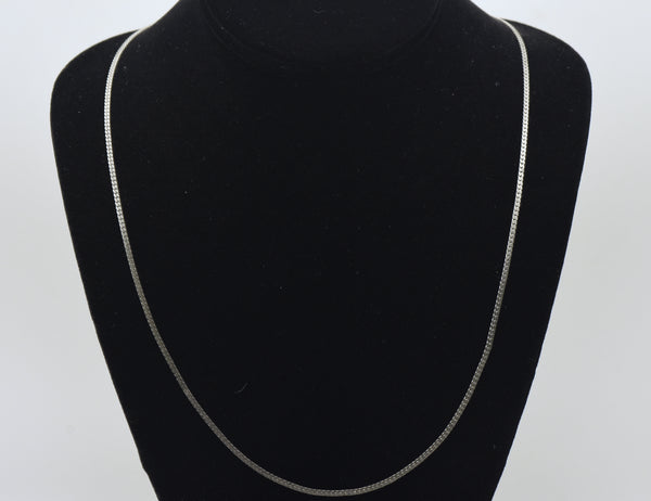 Vintage Silver Tone Metal Serpentine Link Chain Necklace - 24"