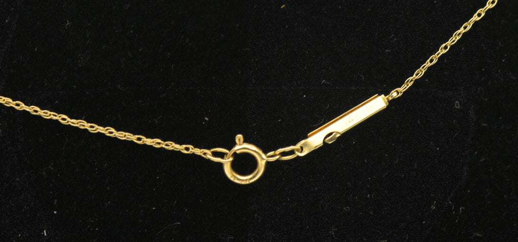 Vintage 14k Boy and Girl Crystal Stick Figure Charms Chain Necklace - 21"