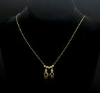 Vintage 14k Boy and Girl Crystal Stick Figure Charms Chain Necklace - 21"