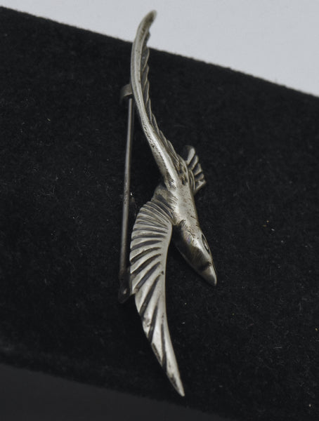 Vintage Handmade Silver Seagull Brooch