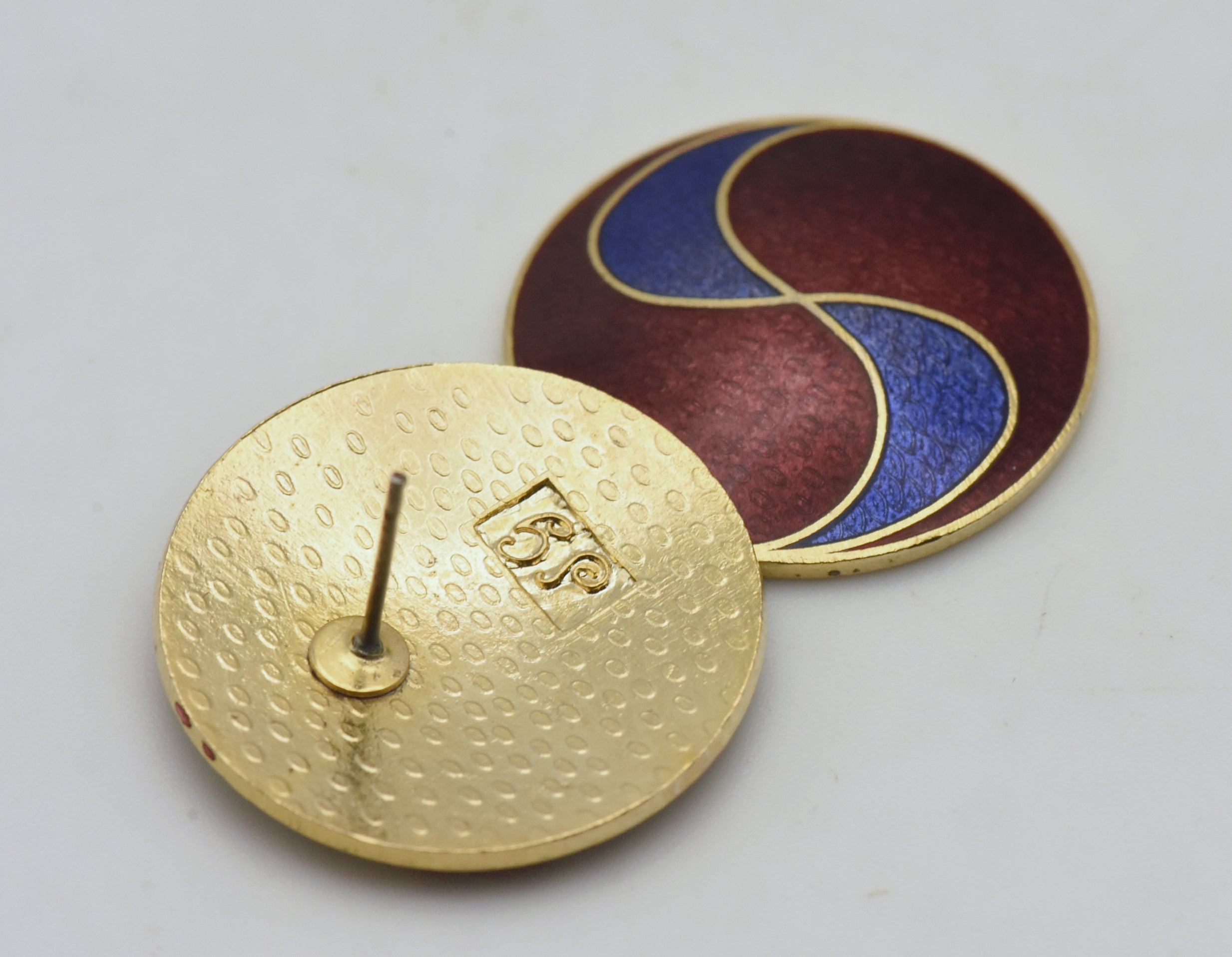 Sea Gems - Vintage Enamel Earrings - AS IS