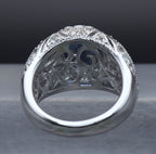 Vintage Sapphire and Topaz Sterling Silver Ring - Size 6