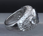 Vintage Sapphire and Topaz Sterling Silver Ring - Size 6