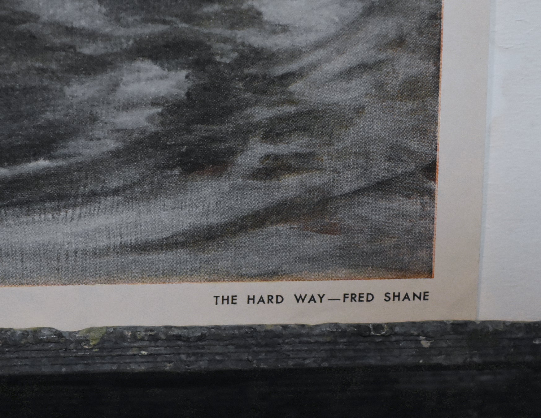 Vintage WWII Art Lithograph "The Hard Way" by Fred Shane