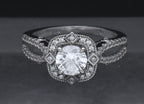Sterling Silver Cubic Zirconia Halo Ring - Size 6