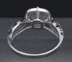 Sterling Silver Cubic Zirconia Halo Ring - Size 6