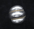 Vintage Sterling Silver and Gold Dome Ring - Size 8