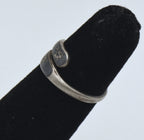 Vintage Small Sterling Silver Niello Siamese Dancer Bypass Ring