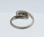 Vintage Small Sterling Silver Niello Siamese Dancer Bypass Ring