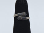 Vintage Small Sterling Silver Niello Siamese Dancer Bypass Ring