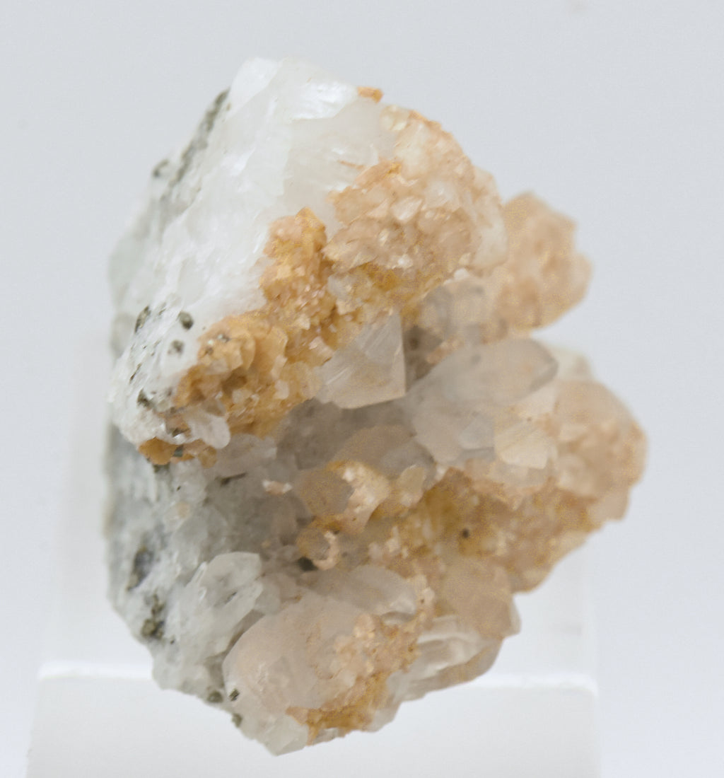 Siderite on Quartz Crystal Cluster Mineral Specimen - Romania