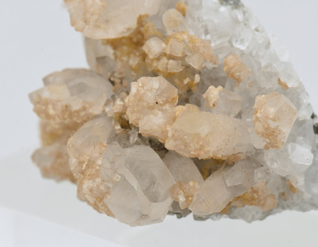 Siderite on Quartz Crystal Cluster Mineral Specimen - Romania