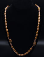 Vintage Wood Rosary Necklace - 32"