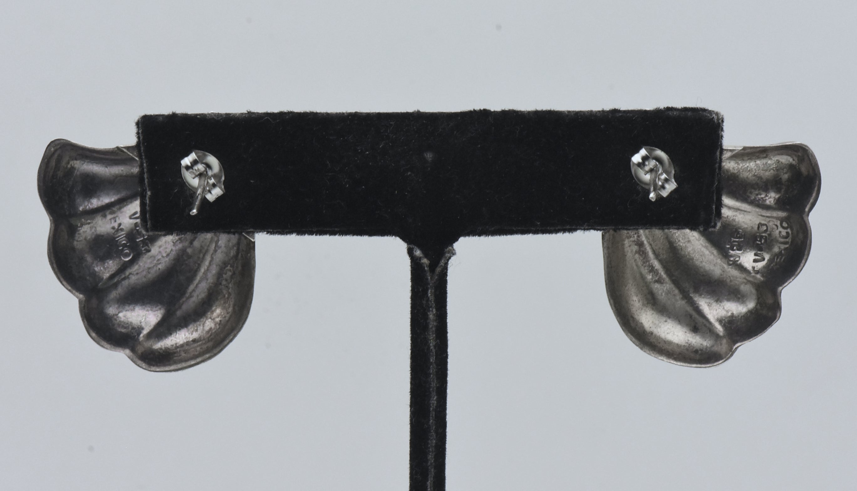 Vintage Handmade Sterling Silver Scallop Earrings
