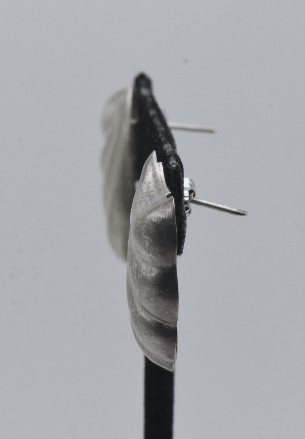 Vintage Handmade Sterling Silver Scallop Earrings