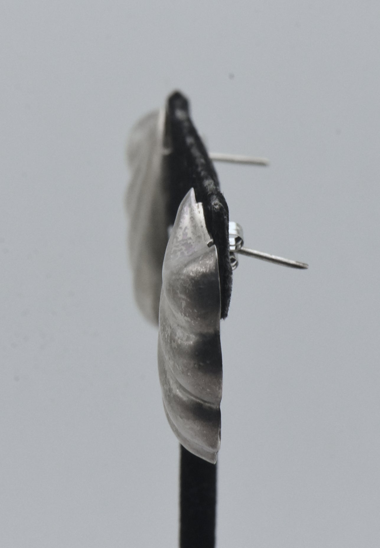 Vintage Handmade Sterling Silver Scallop Earrings