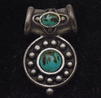Vintage Faux Turquoise Metal Slide Pendant