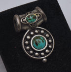Vintage Faux Turquoise Metal Slide Pendant