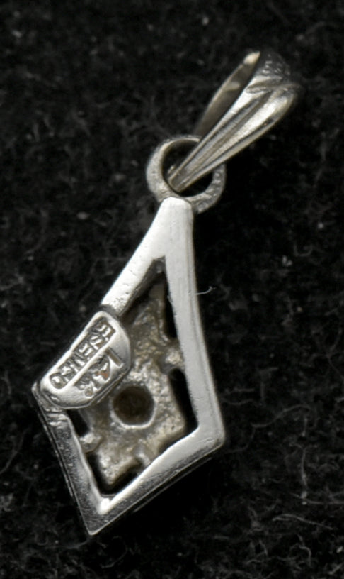 Vintage 14k White Gold and Diamond Tiny Pendant