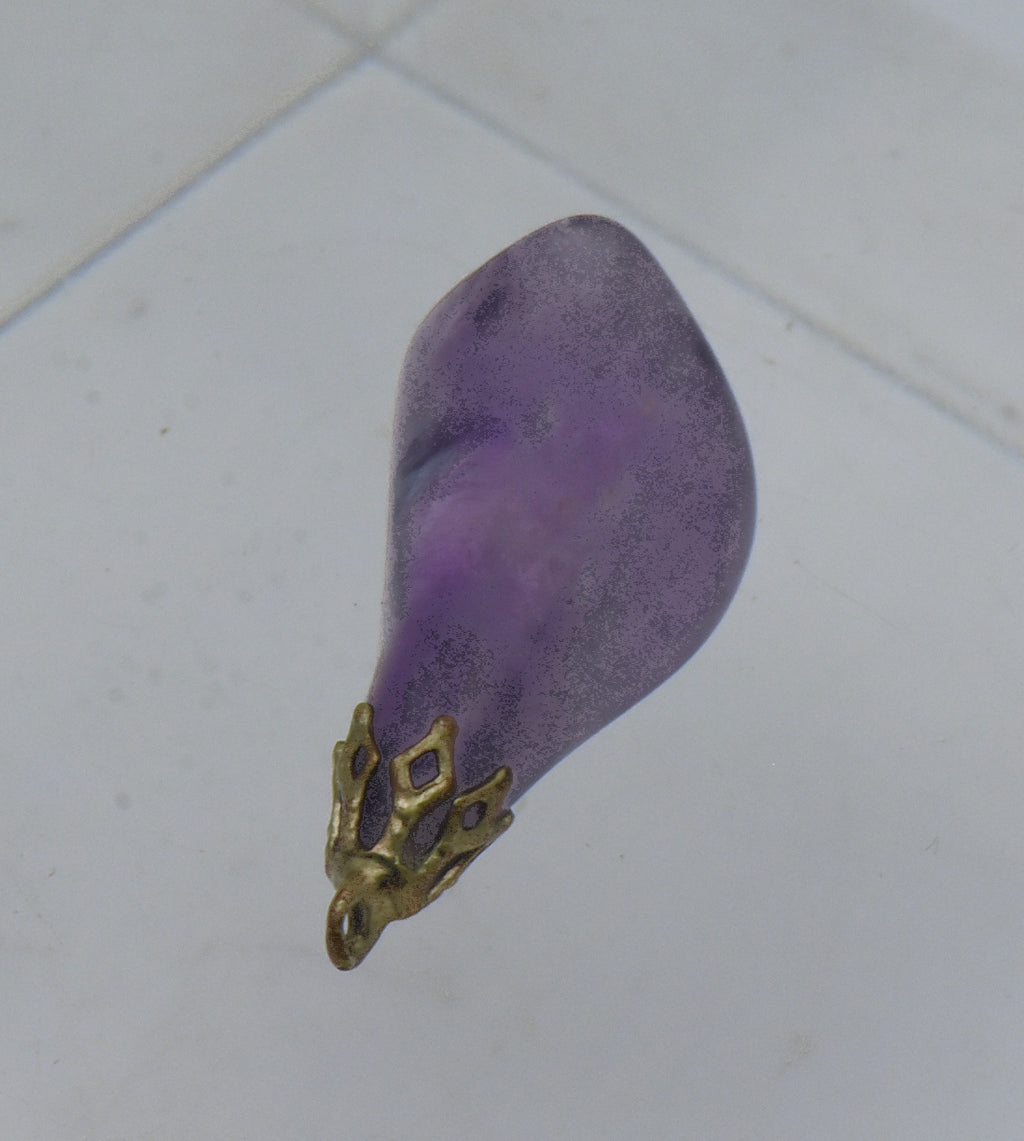 Vintage Tumbled Amethyst Pendant