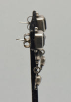 Vintage Smoky Quartz, Citrine and Topaz Sterling Silver Earrings