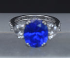 Vintage Synthetic Blue Spinel and CZ Sterling Silver Ring - Size 6