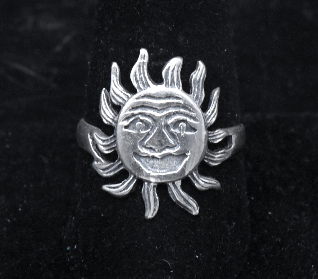 Vintage Sterling Silver Sun Ring - Size 9.5