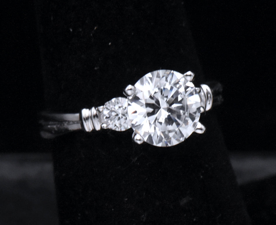 Diamonique - Sterling Silver Cubic Zirconia Ring - Size 6.25