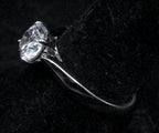 Vintage Cubic Zirconia Sterling Silver Solitaire Ring - Size 8