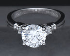 Diamonique - Sterling Silver Cubic Zirconia Ring - Size 6.25
