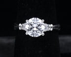 Diamonique - Sterling Silver Cubic Zirconia Ring - Size 6.25