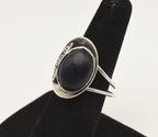 Vintage Handmade Sodalite and Sterling Silver Adjustable Ring