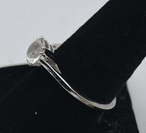 Vintage Sterling Silver Solitaire Ring - Size 8.75