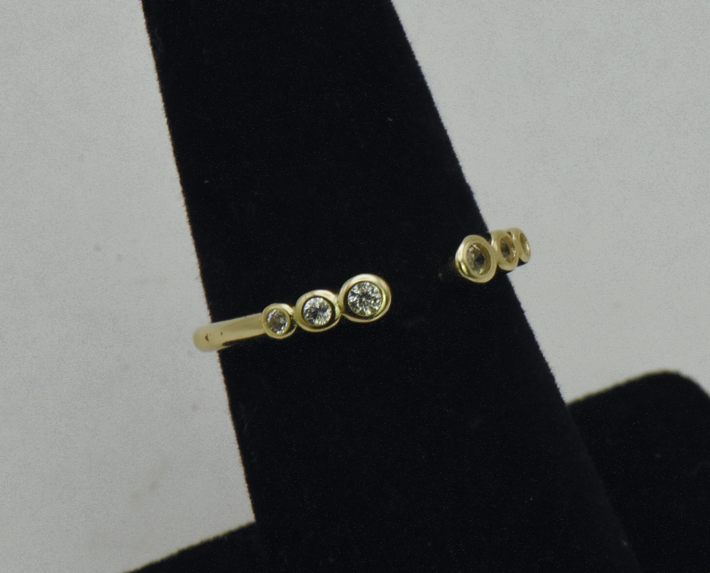 Vintage Gold Tone Sterling Silver Cubic Zirconia Ring - Size 6.5