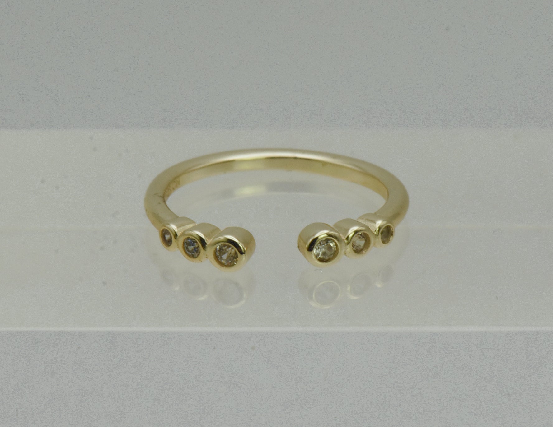 Vintage Gold Tone Sterling Silver Cubic Zirconia Ring - Size 6.5