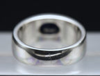 Vintage Heavy Sterling Silver and Sapphire Band - Size 12.25
