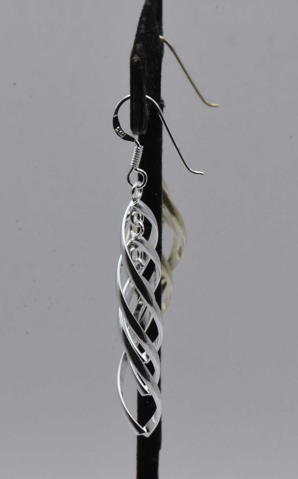 Vintage Sterling Silver Flat Spiral Dangle Earrings Mismatched Pair
