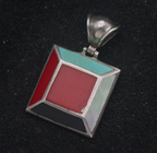 Vintage Sterling Silver Inlaid Mother of Pearl Pendant