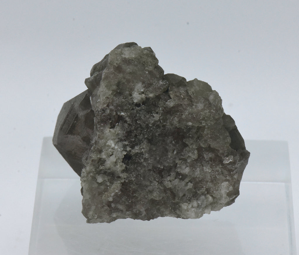 Chlorite Coated Smoky Quartz Crystal Cluster - Switzerland