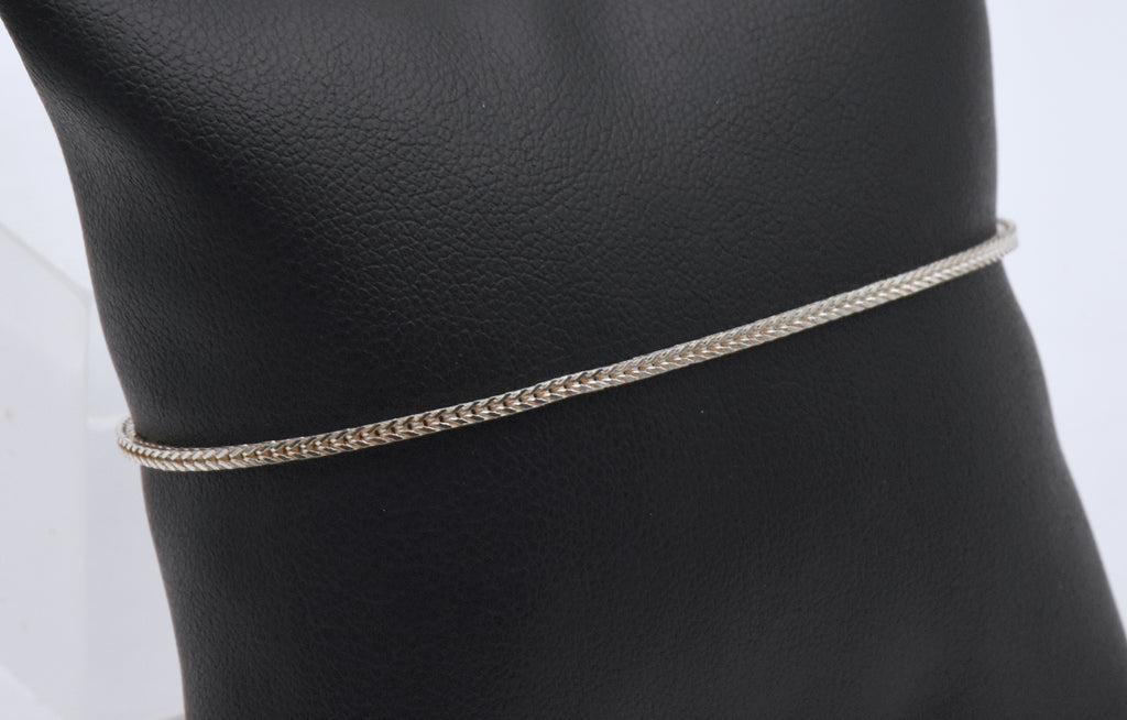 Vintage Sterling Silver Squared Mesh Chain Bracelet - 7.5"