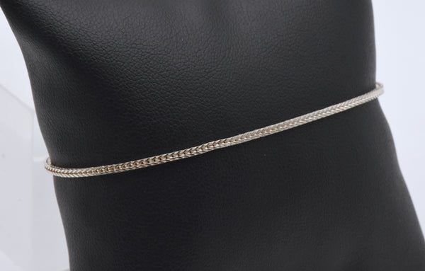 Vintage Sterling Silver Squared Mesh Chain Bracelet - 7.5"