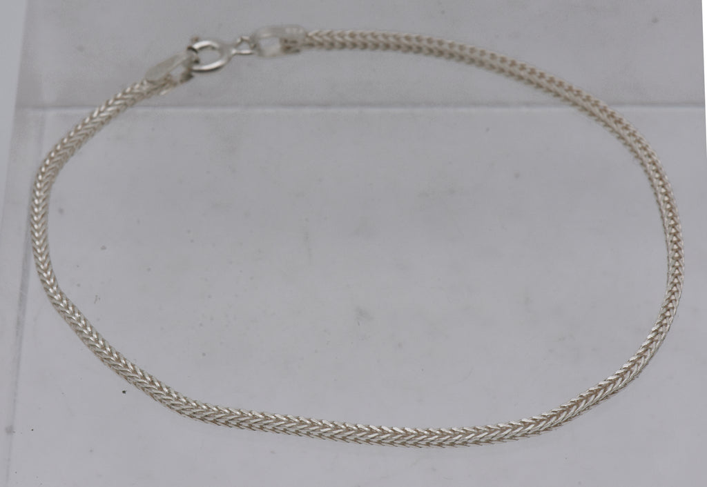 Vintage Sterling Silver Squared Mesh Chain Bracelet - 7.5"